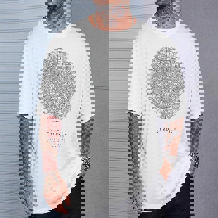 パリ フランス コーディネート 地図 故郷 Tシャツ 彼への贈り物