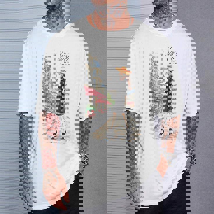 パリジャン エレガンス エッフェル塔 ファッション アート パリ フランス Tシャツ 彼への贈り物