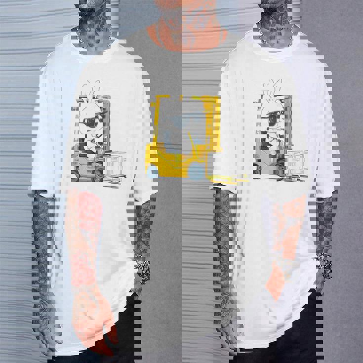 フォークリフト オペレーター フォークリフト ドライバー 物流 うさぎ イースター Tシャツ 彼への贈り物