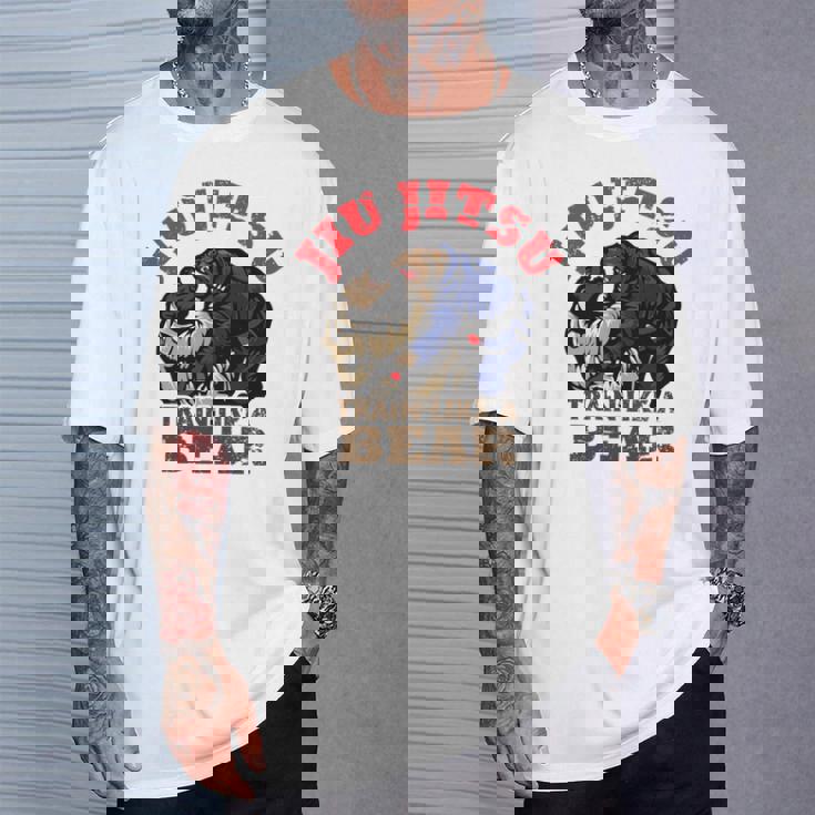 ブラジリアン柔術 Bjj クマのように訓練する 長袖tシャツ Tシャツ 彼への贈り物