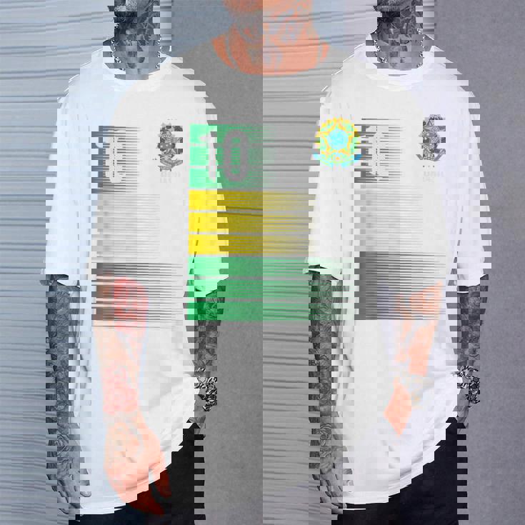 ブラジル国旗 10番 ブラジル サッカー メンズ レディース ボーイズ ガールズ キッズ Tシャツ 彼への贈り物