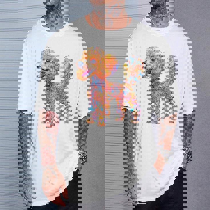 プードル 犬 モチーフ ペット イラスト プードル Tシャツ 彼への贈り物