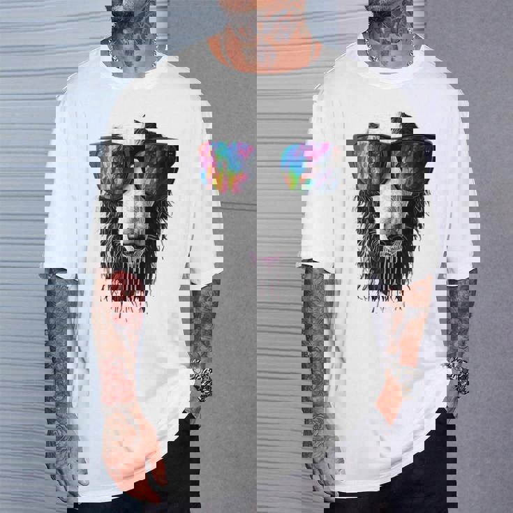 ボルゾイ 犬 モチーフ ペット イラスト サングラス ボルゾイ Tシャツ 彼への贈り物