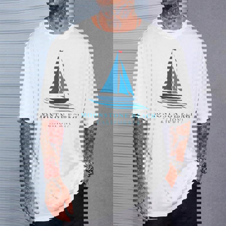 ムーンストーンビーチ カリフォルニア ヨットお土産 Tシャツ 彼への贈り物