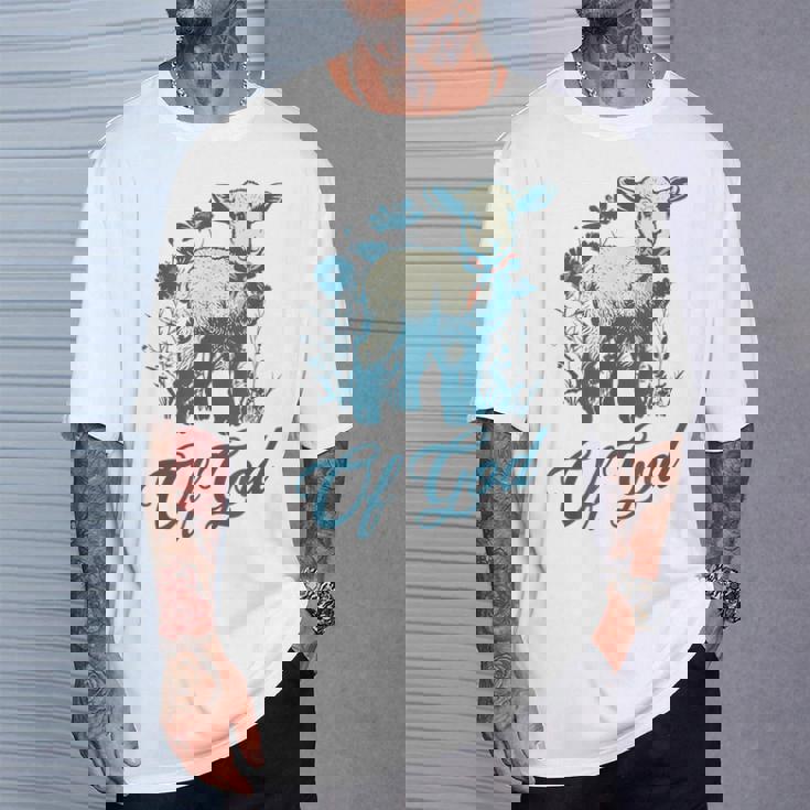 ラム オブ ゴッド キュート ヴィンテージ クリスチャン ラム デザイン 信仰 恋人 Tシャツ 彼への贈り物