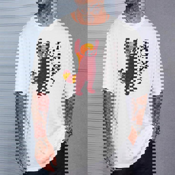 レッサーパンダ イラスト 五十歩ひゃっほう ごじっぽひゃっぽ おもしろ かわいい Tシャツ 彼への贈り物