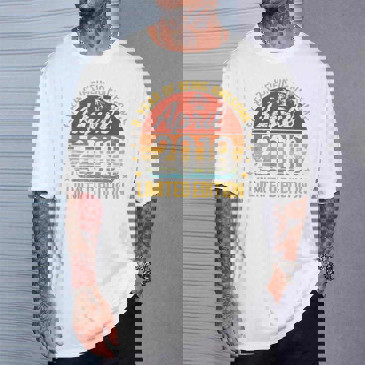 レトロ2018年3月限定版 8歳8歳の誕生日 Tシャツ 彼への贈り物