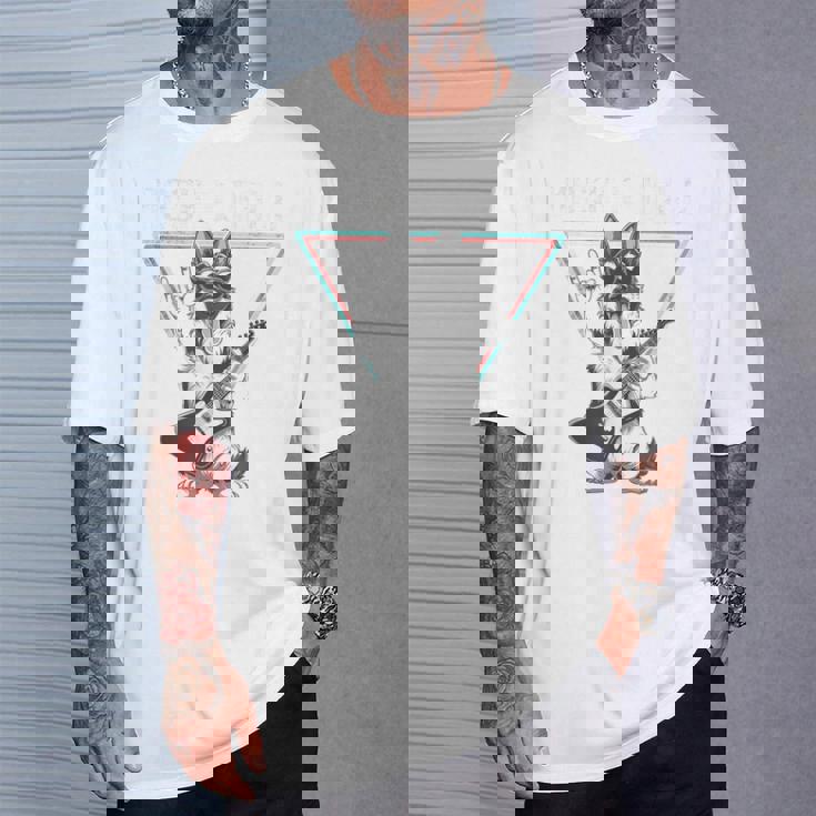 ロックンロール ドッグ ギター ミュージック バイブ Tシャツ 彼への贈り物