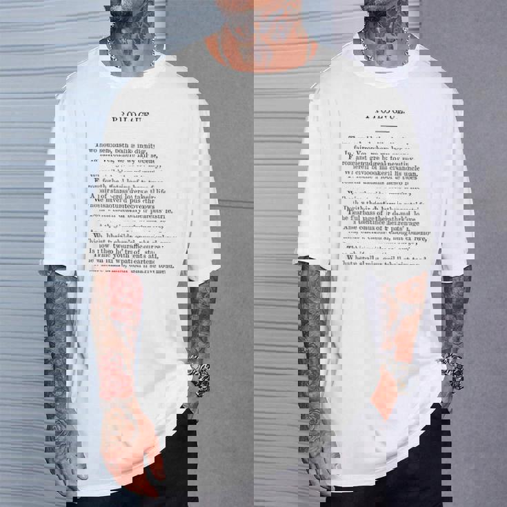 ロミオとジュリエットのプロローグ ウィリアム・シェイクスピア Tシャツ 彼への贈り物