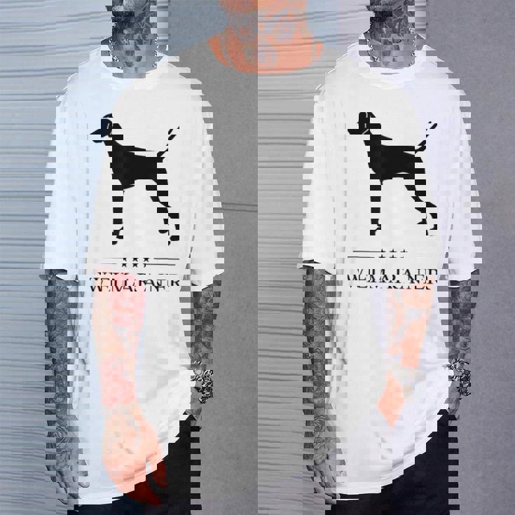 ワイマラナー ブラック シルエット Tシャツ 彼への贈り物