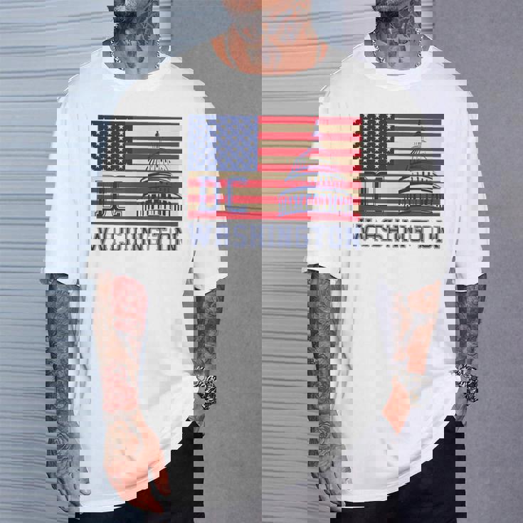 ワシントンdc アメリカ国旗tシャツ Tシャツ 彼への贈り物