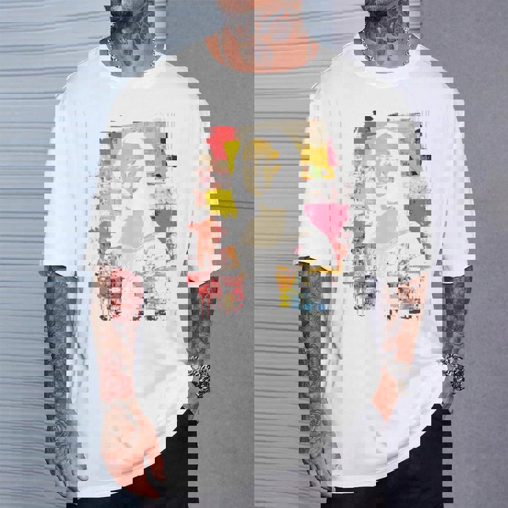 抽象グラフィティ モナリザ バックプリント Tシャツ 彼への贈り物