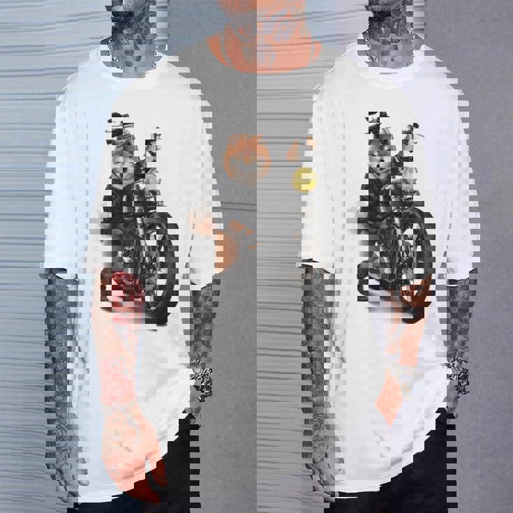 柴犬 いばけん 犬 バイク バイカー 長袖tシャツ Tシャツ 彼への贈り物