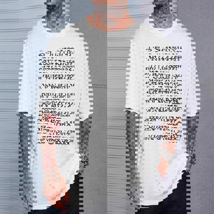 素数 数学 数式 公式 元素記号 化学式 物理 虚数 周期表 円周率 メンズ キッズ 子供 白 プリントosu Tシャツ 彼への贈り物