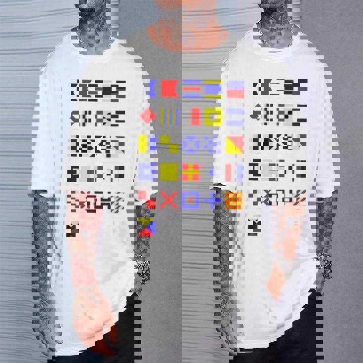 航海信号旗 アルファベット Tシャツ 彼への贈り物