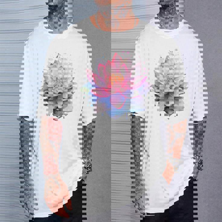 蓮の花 ユリパッド、自然、花、ビューティーアート Tシャツ 彼への贈り物