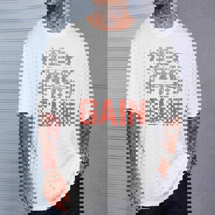 裏面にプリント No Pain No Gainign No Pain No Gain Meme Tシャツ 彼への贈り物