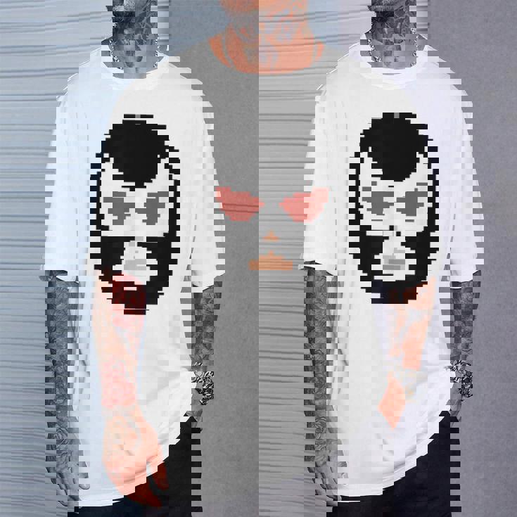 覆面レスラー マスク ピクセルアート ドット絵 怪人 プロレス Tシャツ 彼への贈り物