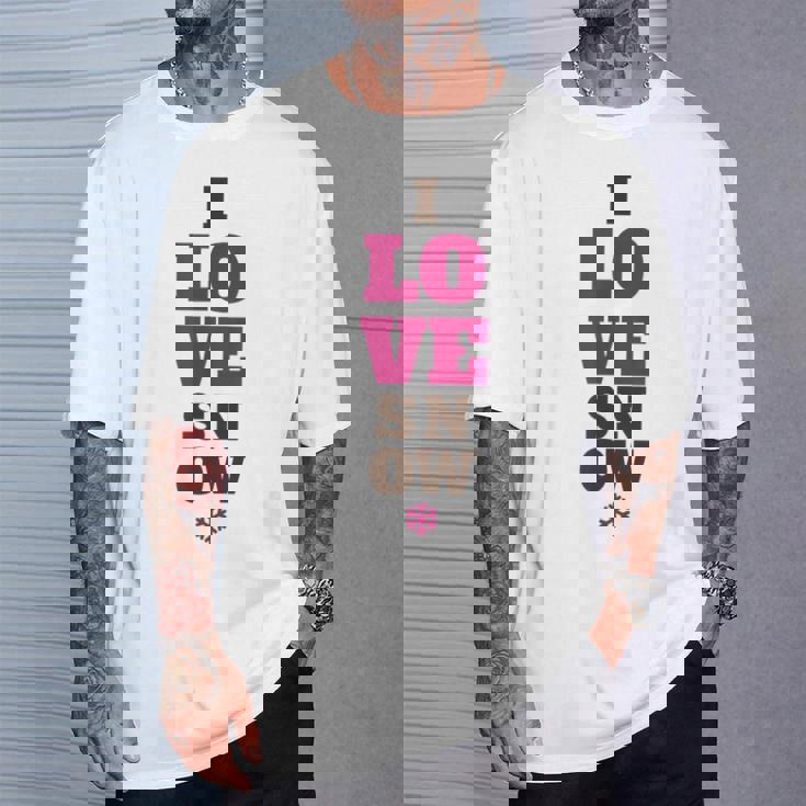 雪の冬が大好き Tシャツ 彼への贈り物