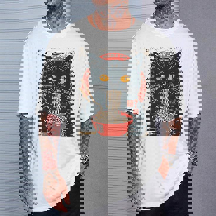 麺 猫 ラーメン好き 和食 猫 アート デザイン Tシャツ 彼への贈り物