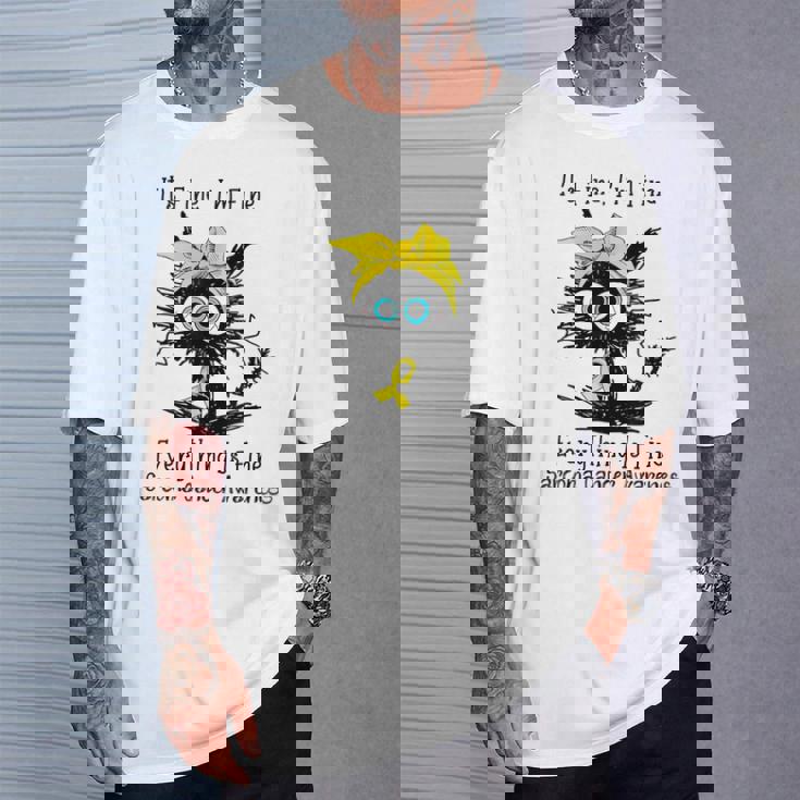 黒猫大丈夫だよ元気だ肉腫啓発 Tシャツ 彼への贈り物