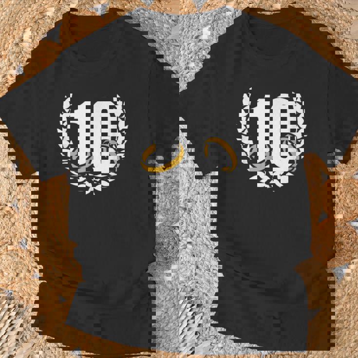 10年目10年目の結婚記念日リース Tシャツ 高齢者への贈り物
