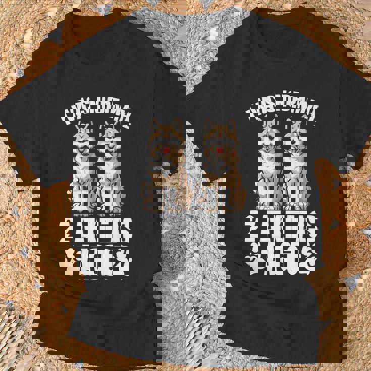 2 秋田犬前は普通だった 面白い秋田犬愛好家 長袖tシャツ Tシャツ 高齢者への贈り物