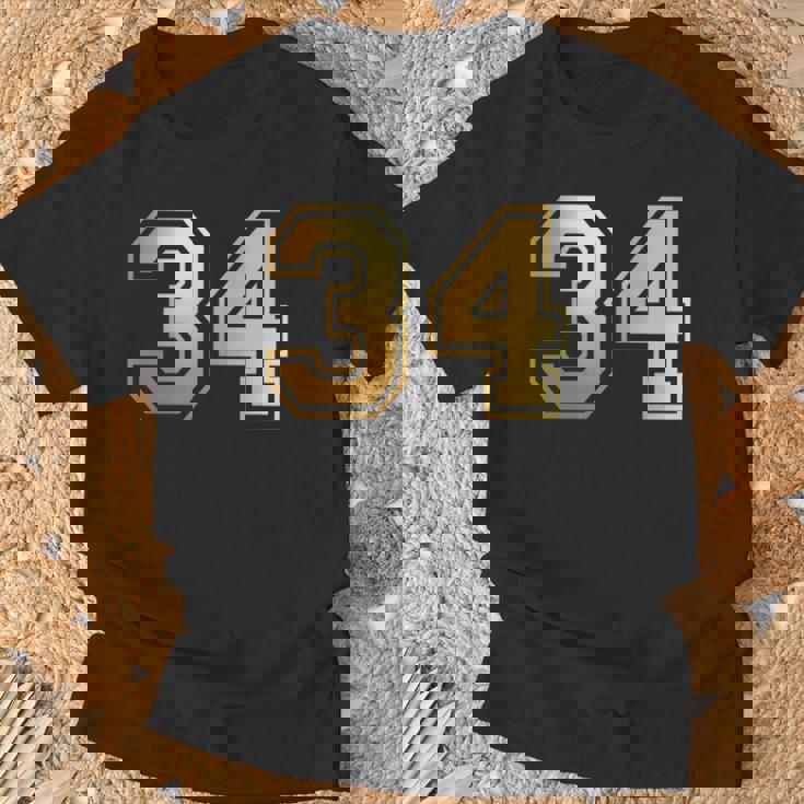 34 ナンバー34 チーム スポーツ グラフィック 代表チームのマッチング 長袖tシャツ Tシャツ 高齢者への贈り物