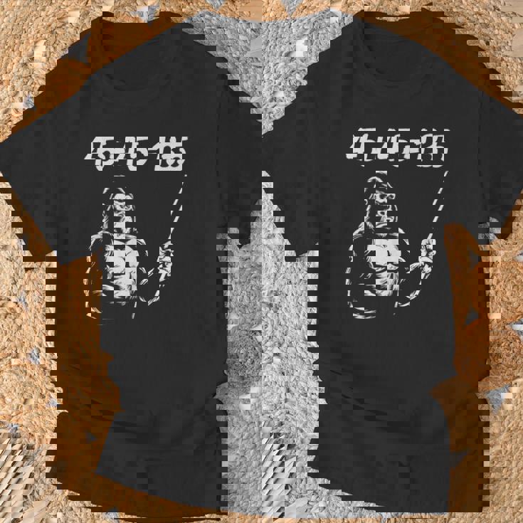 4545135、面白いゴリラリフティングスクワットベンチプレスジム数学 Tシャツ 高齢者への贈り物