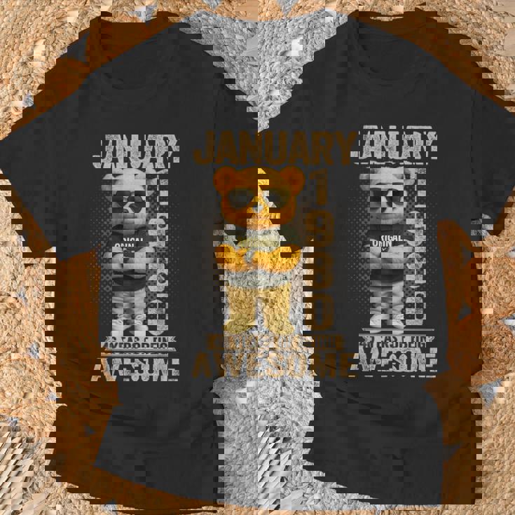 46歳 1980年1月 テディベア 46歳 誕生日 男性 女性 Tシャツ 高齢者への贈り物