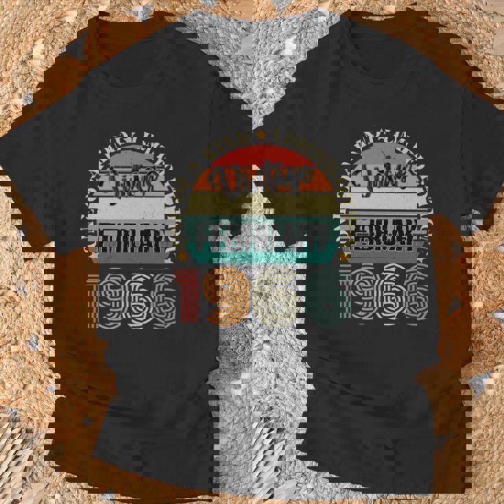 58歳 ヴィンテージ 1966年2月 58歳の誕生日 レトロ 長袖tシャツ Tシャツ 高齢者への贈り物