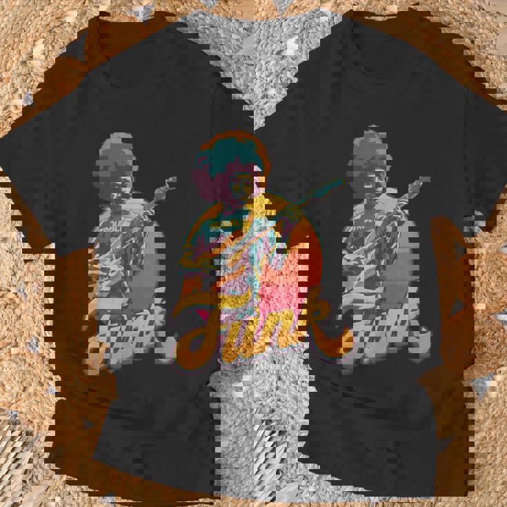 70年代レトロ・ファンク・アフロ・バンド・ギタリスト ジャズ・ファンク&ソウル Tシャツ 高齢者への贈り物