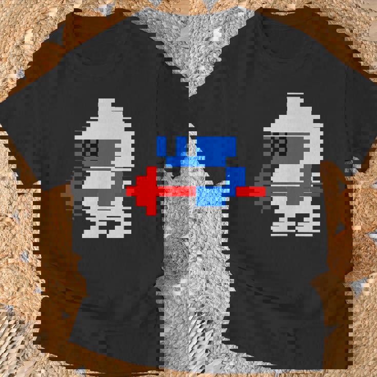 8ビット80年代レトロクラシックビデオゲームキャラクターダグヒーロー Tシャツ 高齢者への贈り物