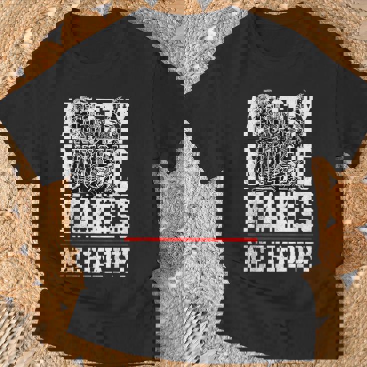 Angry Music Make Me Happy Heavy Metal Metalheads Tシャツ 高齢者への贈り物