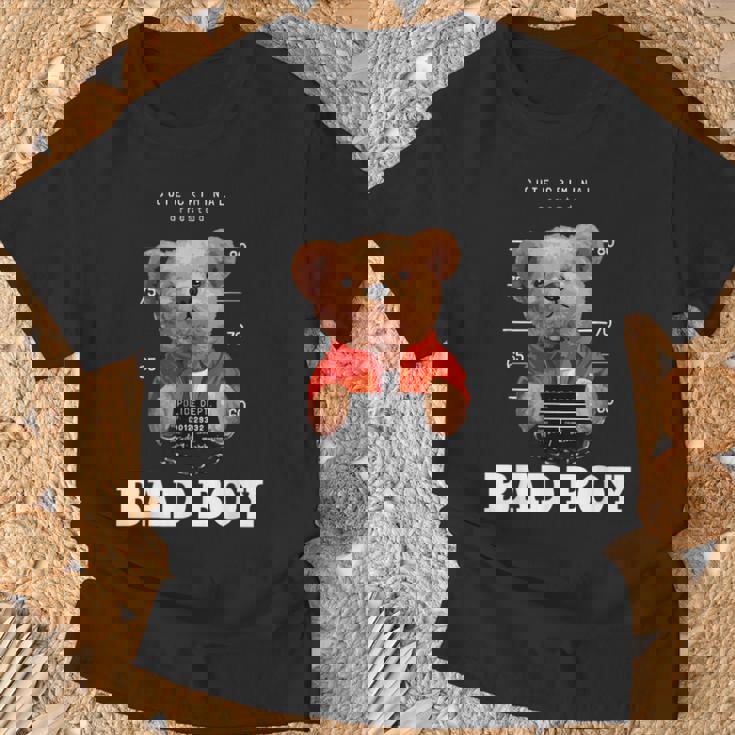 Bad Boy Teddy Bear Graphic tyle Fun Tシャツ 高齢者への贈り物