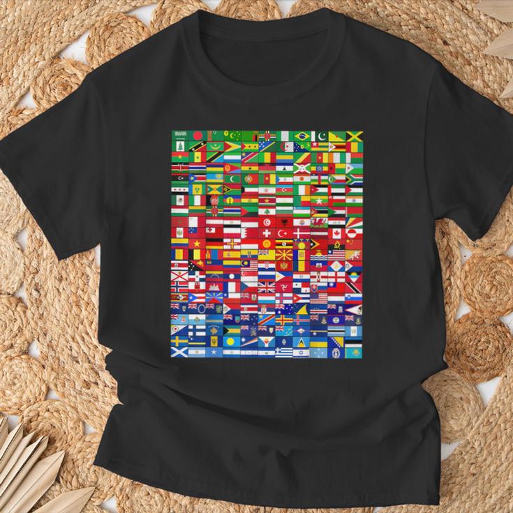 Banderas Del Mundo En Gradación De Color Banderas Nacionales Camiseta unisex Regalos para ancianos