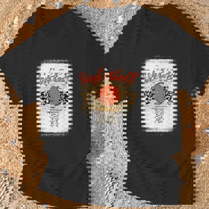 Basketball Mom Bleached Leopard 母の日 バスケットボール ママ Tシャツ 高齢者への贈り物