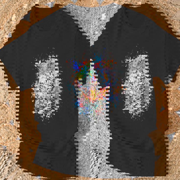 Beelegant 加熱虎 水彩画 面白い虎 Tシャツ 高齢者への贈り物