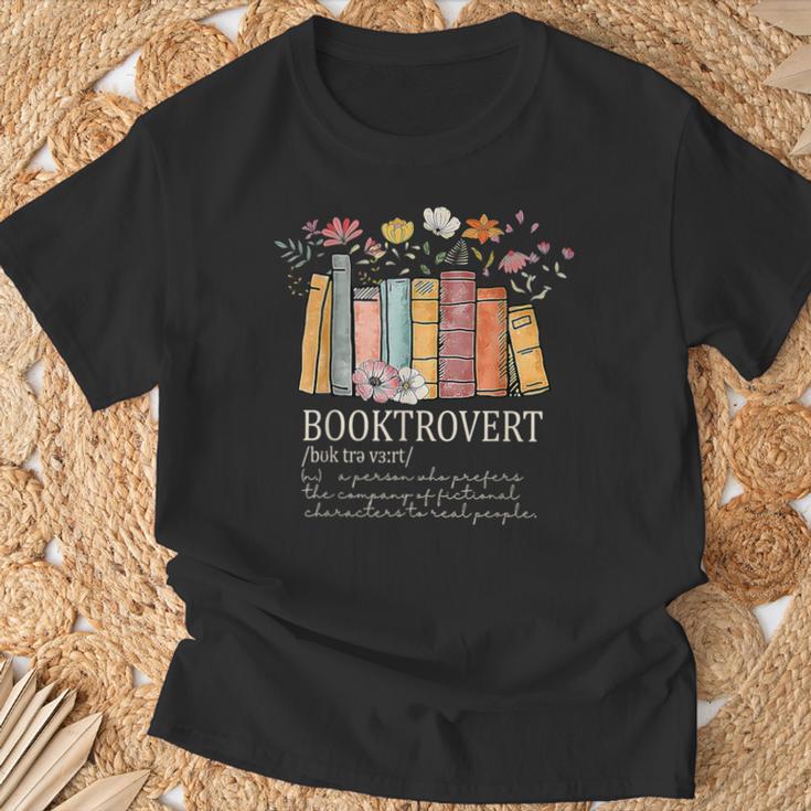 Booktrovert Cozy Book Lover Lustiges Buch Nerd Literarischer Humor T-Shirt Geschenke für alte Männer
