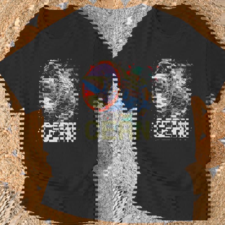 Cern 大型ハドロン衝突型加速器 レトロ素粒子物理空間 Tシャツ 高齢者への贈り物