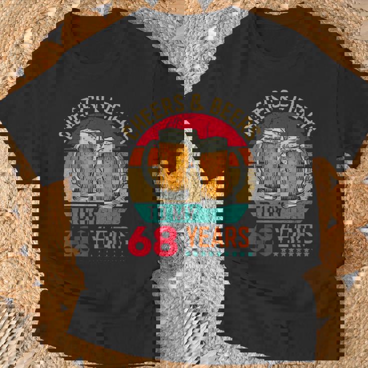 Cheers & Beers To 68 Years 68 Birthday 68Th Bday Men Tシャツ 高齢者への贈り物