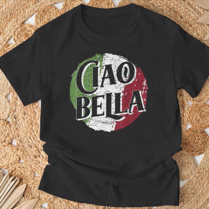 Ciao Bella Mit Italienischer Flagge Italienisches T-Shirt Geschenke für alte Männer