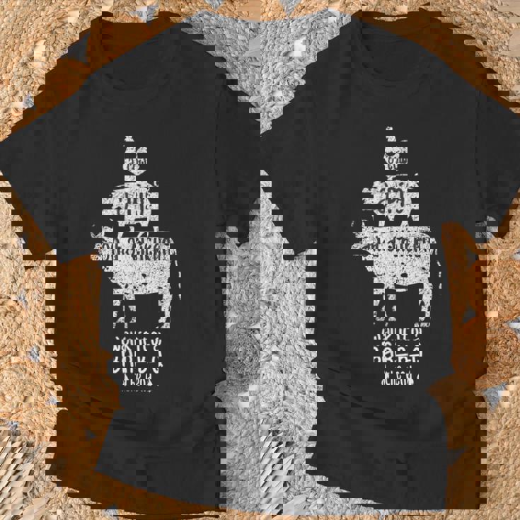 Cow Pig Chicken Bbq Joke 牛と豚と鶏 おかしいバーベキューミートイーター シェフギフト Tシャツ 高齢者への贈り物