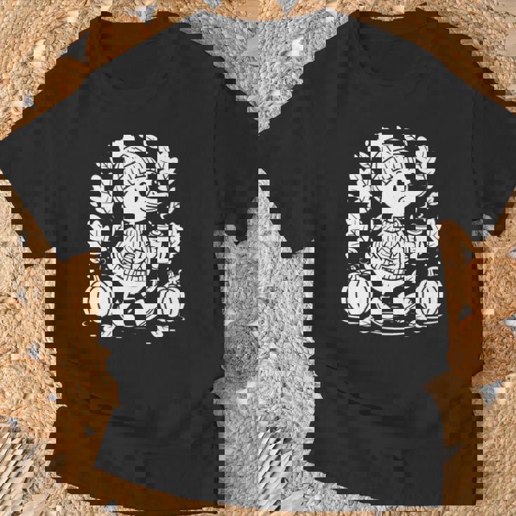 Cozyeason Duck かわいい 秋 パンプキン スパイス 秋 コーヒー 長袖tシャツ Tシャツ 高齢者への贈り物