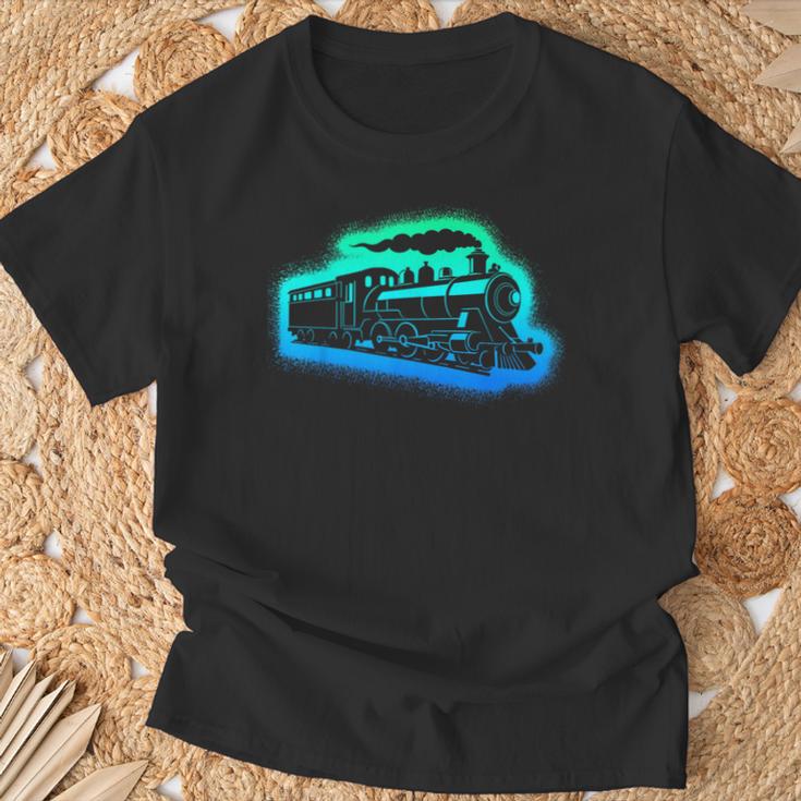Dampflok Modelleisenbahn Kinder Herren Jungen Eisenbahn T-Shirt Geschenke für alte Männer