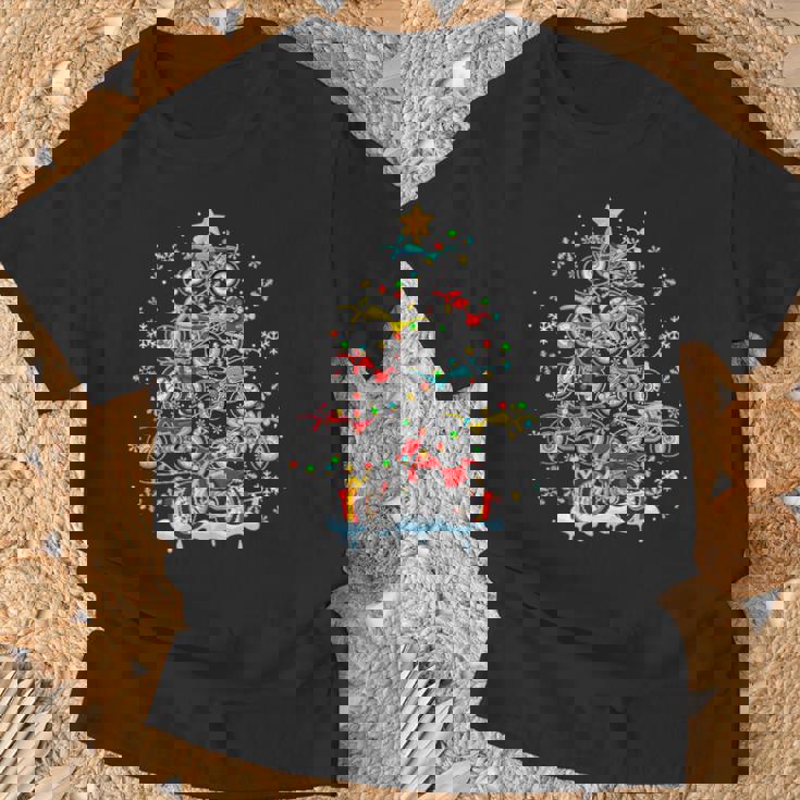 Dirt Bikes As Colorful Lights Christmas Tree Costume Biker Tank Top T-Shirt Gifts for Old Men