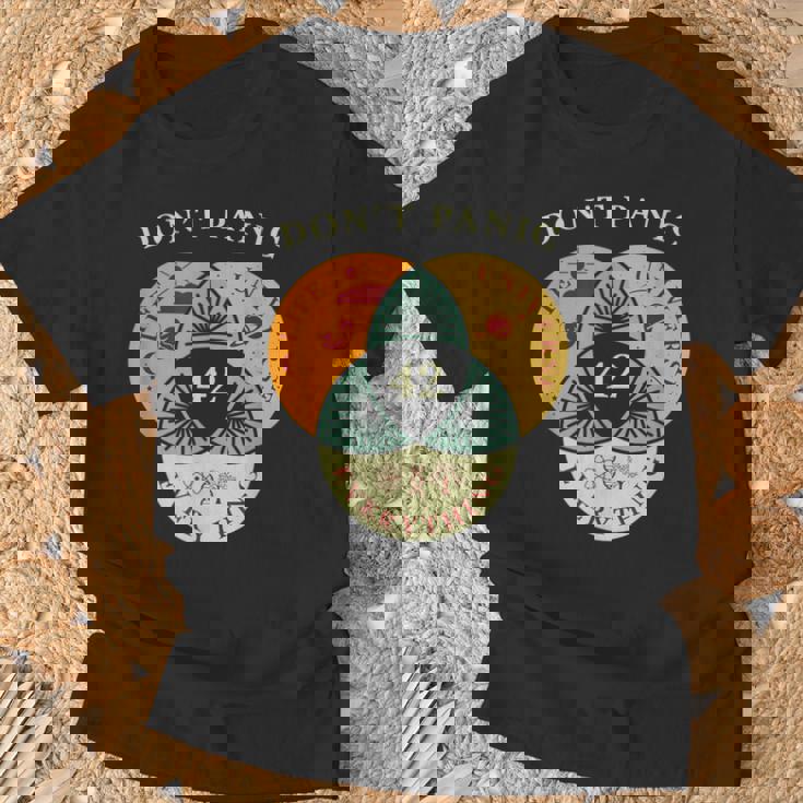 Don't Panic Life Universe Everything 42F 宇宙愛好家 Tシャツ 高齢者への贈り物