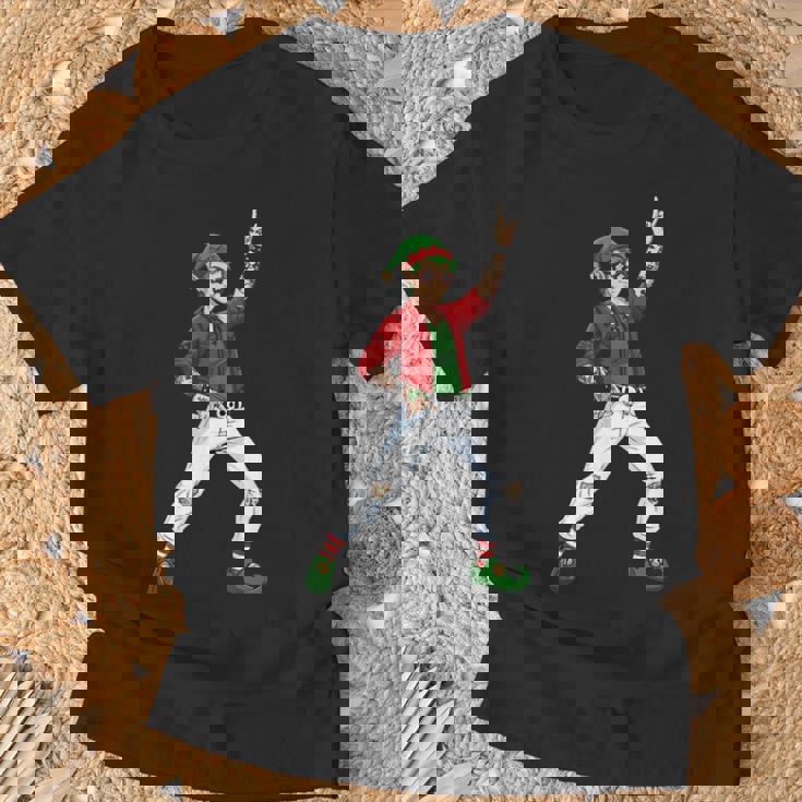 Elf Rock Hand Sign Language Christmas Rock Music Lover T-Shirt Gifts for Old Men