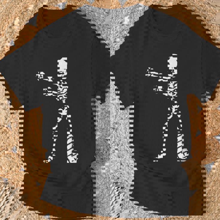 Floss Dance Flossing ダンス 足の骨折 石膏ギプス スケルトン ハロウィーン Tシャツ 高齢者への贈り物