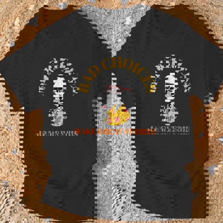 Bad Choices Make Greattories スケルトンカクテルパーティー Tシャツ 高齢者への贈り物